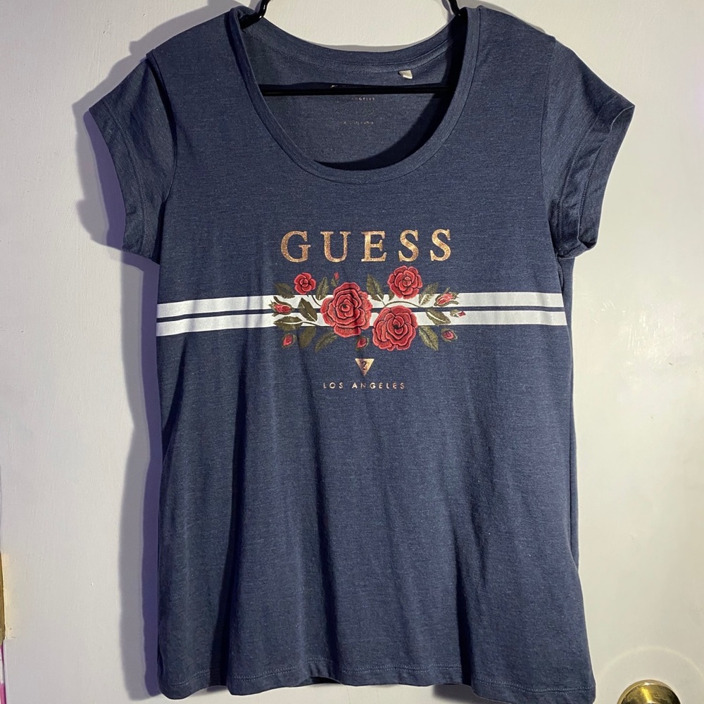 Navy Blue Short Sleeve Guess Shirt
